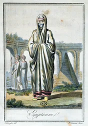 Femme égyptienne portant le tchador, illustration de 
